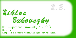 miklos bukovszky business card